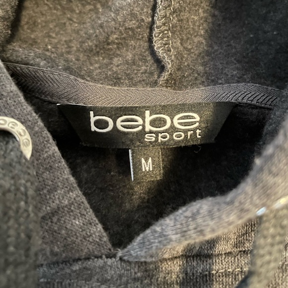 Womens Grey Sequin Hoodie, Bebe, Size M - Picture 5 of 5